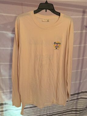 Light Pink Long Sleeve Tee with Small Chest Logo